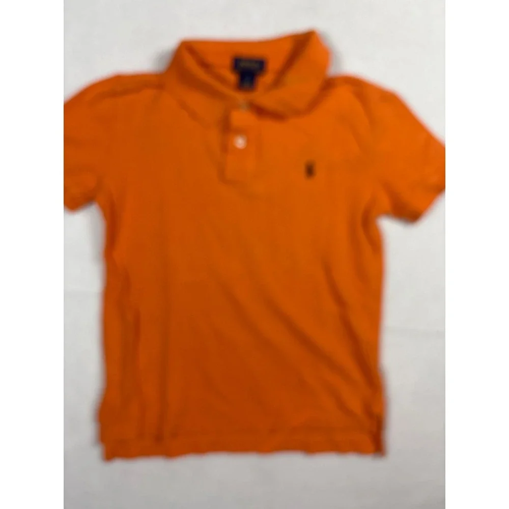 Ralph Lauren Kids Polo Shirt Orange Size 7 Cotton Short Sleeve